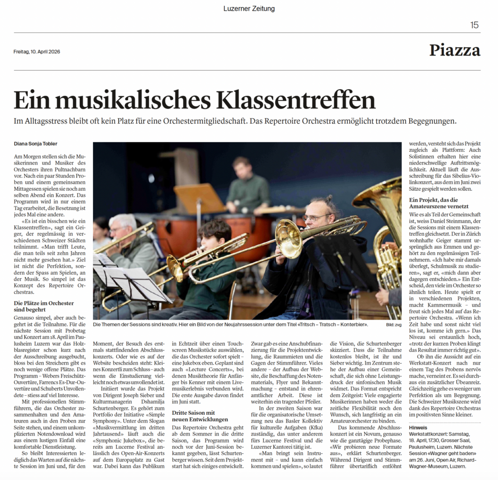 Pressebericht Repertoire Orchestra